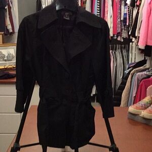 Luii Jacket Black. Size small. Satin buttons Tie waste. Like new